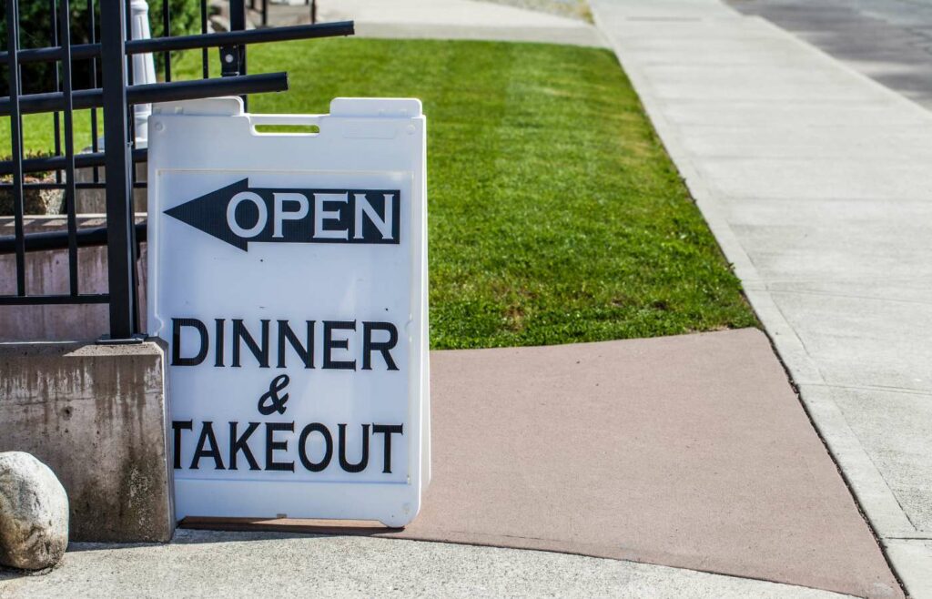 Open restaurant sign