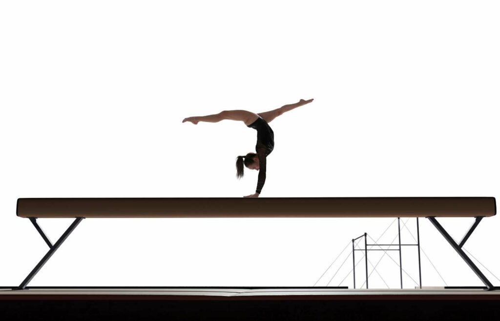 Gymnast on a high beam