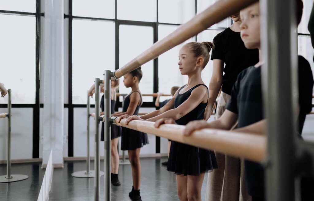 Kids in a dance class at a dance studio