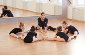 Ballet class at a dance studio